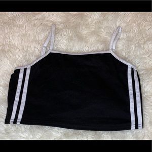 Black and white sports bra